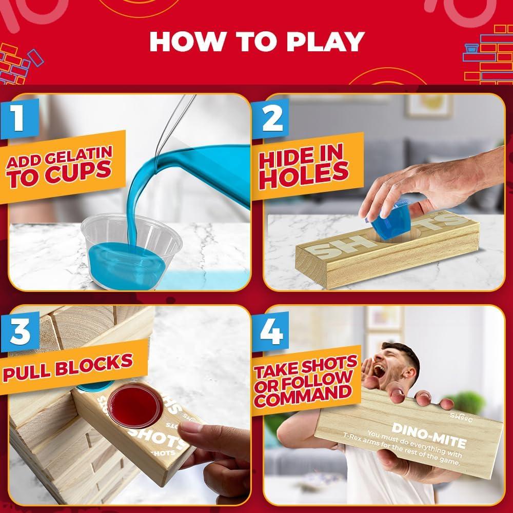 imageSWOOC Games  Giant Tower Party Game with Hidden Jello Shots  Includes Disposable Cups Lids ampamp Carrying Case  Stacks up to 5ft  Tipsy Topple Game for Adults  Giant Outdoor Games  Jumbo Bar FunGiant Tower Party Game w 105pc Cups