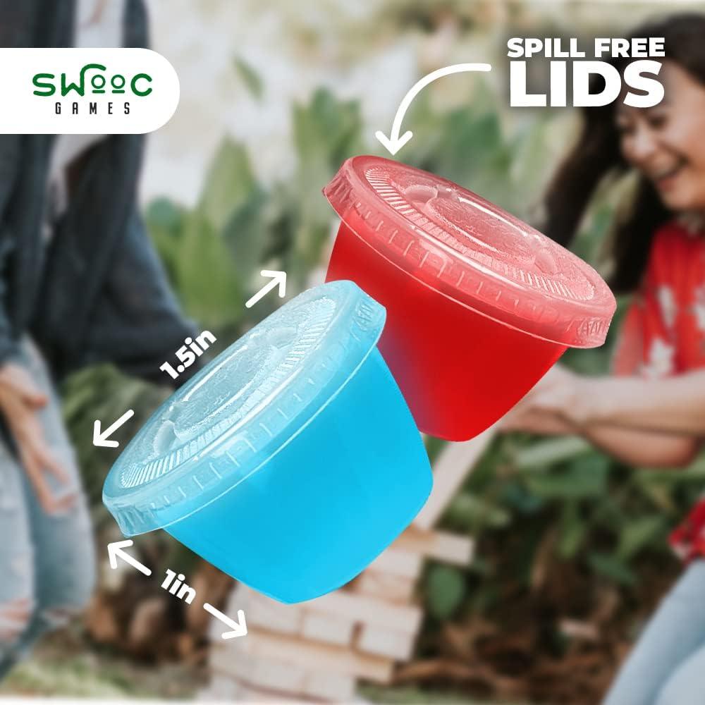 imageSWOOC Games  Giant Tower Party Game with Hidden Jello Shots  Includes Disposable Cups Lids ampamp Carrying Case  Stacks up to 5ft  Tipsy Topple Game for Adults  Giant Outdoor Games  Jumbo Bar FunXtra Cups Only  105pc