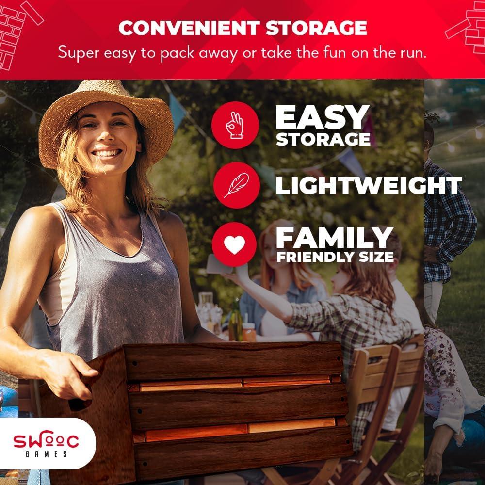 imageSWOOC Games  Reclaimed Giant Tower Game Weather Resistant 60 Blocks  Storage CrateOutdoor Game Table  Stacks up to 5ft  Giant Outdoor Tower for Adults  Large Yard Activity  Jumbo Lawn Fun