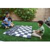imageSWOOC Games  2in1 Premium Giant Checkers ampamp Tic Tac Toe Game 4ft x 4ft  100 High Density EVA Foam Mat ampamp Pieces  Extra Large Checkers Set with Jumbo Checkerboard and Yard Size Tic Tac Toss