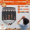 imageSWOOC Games  Low Post Lineup  Wall Mounted Giant Basketball 4 In A Row w 5 Games  Basketball Hoop For Room Wall Games  Game Room Games  Mini Basketball Hoop Indoor Connect  Four In A Row Game