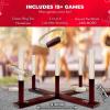imageSWOOC Games  Rustic Ring Toss Game All Weather  Easy Setup ampamp Extra Games Included  Ring Toss Game for Adults  Outdoor Acitivities for Adults  Yard Toys for Kids  Backyard Fun  Outdoor PartyStandard