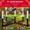 imageSWOOC Games  Rustic Ring Toss Game All Weather  Easy Setup ampamp Extra Games Included  Ring Toss Game for Adults  Outdoor Acitivities for Adults  Yard Toys for Kids  Backyard Fun  Outdoor PartyX  Large