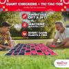 imageSwooc Games  2in1 Vintage Giant Checkers ampamp Tic Tac Toe Game WMat 3ft x 3ft  100 MachineWashable Canvas  Giant Outdoor Games for Kids  Yard Game for Kids  Jumbo Lawn Set  Large Checkers3ft x 3ft