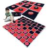 imageSwooc Games  2in1 Vintage Giant Checkers ampamp Tic Tac Toe Game WMat 3ft x 3ft  100 MachineWashable Canvas  Giant Outdoor Games for Kids  Yard Game for Kids  Jumbo Lawn Set  Large Checkers4ft x 4ft