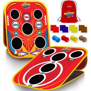 imageSWOOC Games  Backyard Arcade  2in1 Bean Bag Toss Game for Kids wCarry Bag  5Second Setup ampamp Storage  Outside Toys for Toddlers  Carnival Games for Kids  Outdoor Toddler Activities