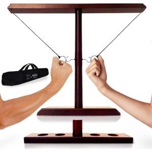 imageSWOOC Games  Battle Hooks XL Hook and Ring Game with Ladder  20 Second Set Up  Hook and Ring Toss Game for Adults  Wooden Ring Hook Tossing Game  Tabletop Ring Hook Game