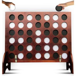 imageSWOOC Games  Giant Four in a Row All Weather With Carrying Case ampamp 60 Quieter Design  Connect 4 for Outdoor Yard and Backyard  Kids and Adults3ft x 2ft