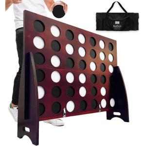 imageSWOOC Games  Giant Four in a Row All Weather With Carrying Case ampamp 60 Quieter Design  Connect 4 for Outdoor Yard and Backyard  Kids and Adults4ft x 3ft