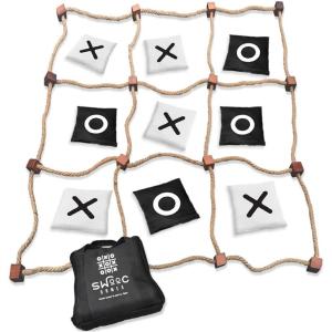 imageSWOOC Games  Giant Tic Tac Toe Game Outdoor All Weather  3ft x 3ft  Instant Setup No Assembly  Giant Outdoor Games for Adults and Family  Outside Toys  Large Lawn ampamp Backyard Fun  Yard Game
