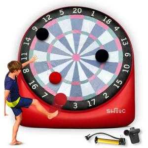 imageSWOOC Games  Inflatable Giant Kick Darts 15 Ways to Play  Jumbo Soccer Dartboard wAir Pump  Big Carnival Games  Giant Outdoor Games  Oversized Dart Board Yard ampamp Lawn Game for Kids ampamp AdultsGiant  6ft