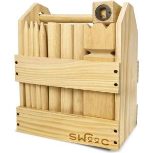 imageSWOOC Games  Kubb Yard Game Set  Premium Hardwood Viking Chess Set wWood Crate  for Adults ampamp Kids  Backyard Size Kubb Game  for Kuub Tournaments with Friends  Viking Game  Kuube Outdoor Game