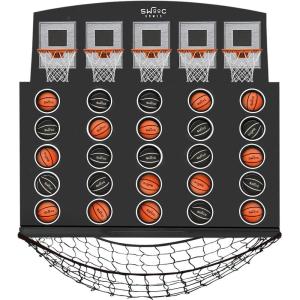 imageSWOOC Games  Low Post Lineup  Wall Mounted Giant Basketball 4 In A Row w 5 Games  Basketball Hoop For Room Wall Games  Game Room Games  Mini Basketball Hoop Indoor Connect  Four In A Row Game