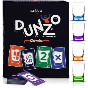 imageDUNZO  Hydrating Version of Classic Card Game with 4 Unbreakable Glasses  Draw Two Skip Reverse Get Loco  Fun Party Game ampamp Funny Gifts  Card Games