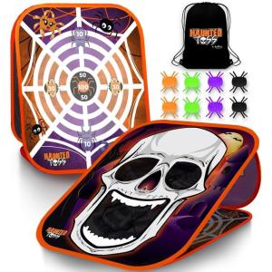 imageSwooc Games  Haunted Toss  Halloween Games for Kids  2in1 Bean Bag Toss Game for Kids  5Second Setup  Spooky Halloween Party Games  Fall Bean Bag Toss Fun  Outside Party Activities